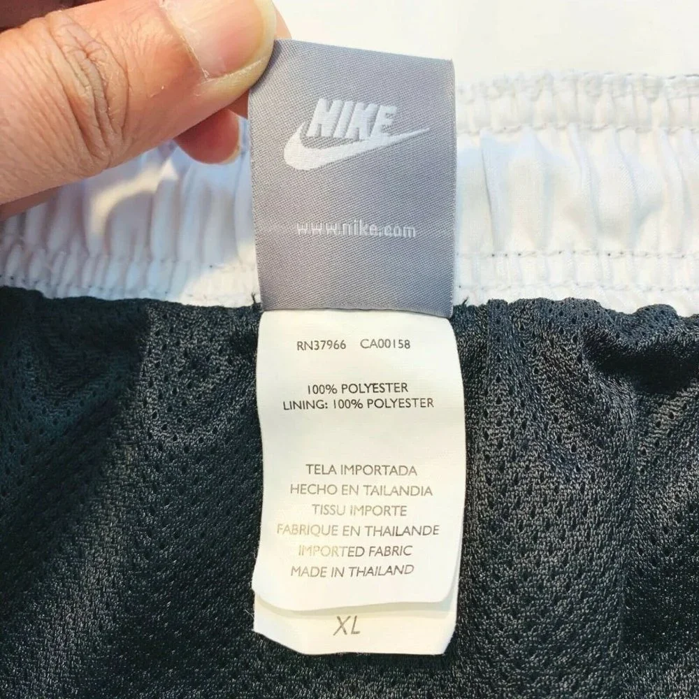 Vintage Nike Swoosh Swim Trunks Board Shorts Mesh Brief Lined‎ XL Black EUC